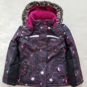 OshKosh B'gosh Gray Snow Jacket with Pink and White Starburst